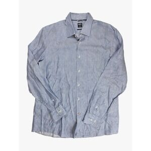 Hugo‎ Boss Slim Fit  Blue Pin Stripe Button L/S Shirt Men's Size XL / NS 17